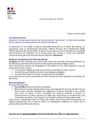 Cp Bilan Contrôles Interservices Plaine Des Maures