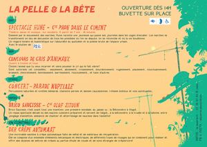 Programme : La Pelle et la Bête - 31 mai 2026