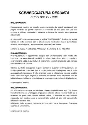 Sceneggiatura Desunta