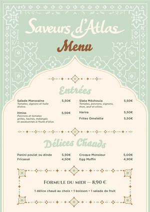 Saveurs D'atlas Menu