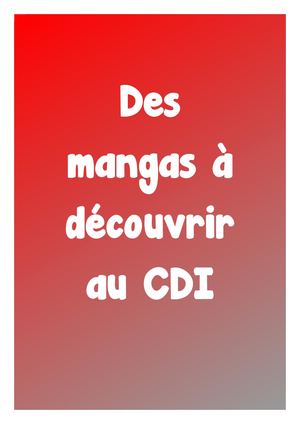 Mangas à Découvrir