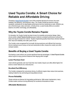 Used Toyota Corolla