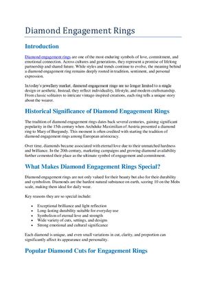 Diamond Engagement Rings: Timeless Elegance, Styles & Buying Guide