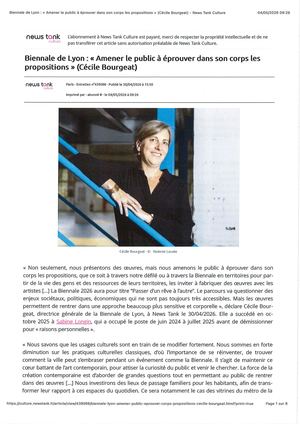 Article de presse - News Tank Culture - BAC 26