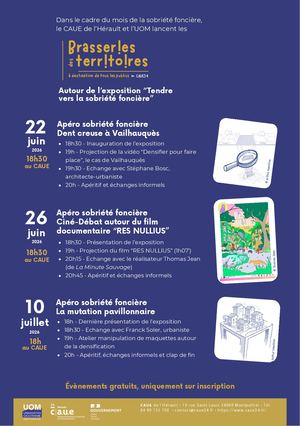 Programme des apéros Sobriété Foncière