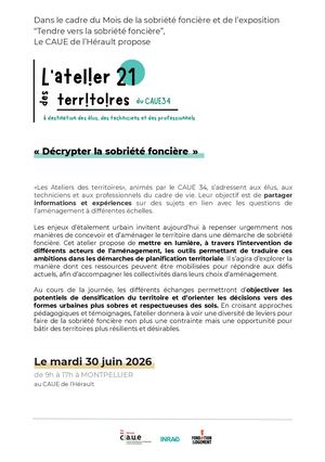 Flyer Atelier Territoire 21