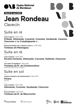 Programme Jean Rondeau Mardi 12 mai 2026