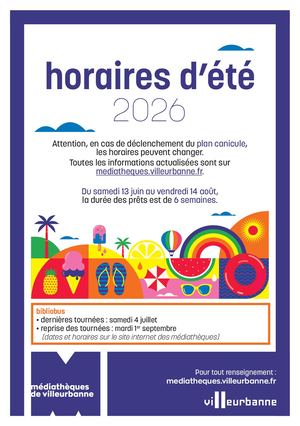 Horaires été 2026