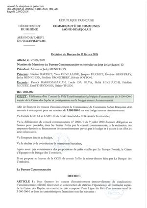 DEC2026 002 TP Décision Bureau Emprunt Budget Annexe Assainissement
