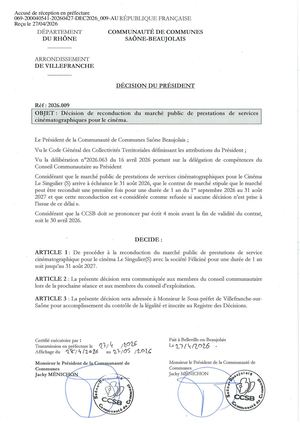 DEC2026 009 TPN Décision Du Président Reconduction Marchés Pubics Cinéma