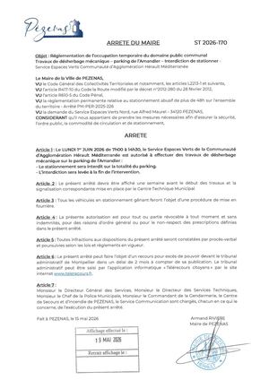Arrêtés 19 05 26