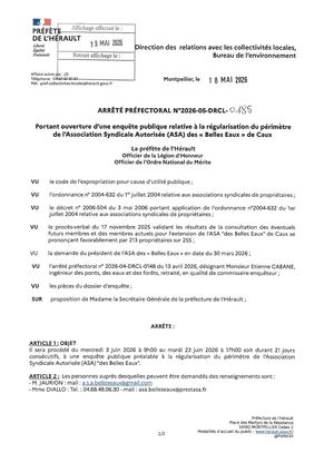 Arrêté Préfectoral N°2026 05 Drcl 0185