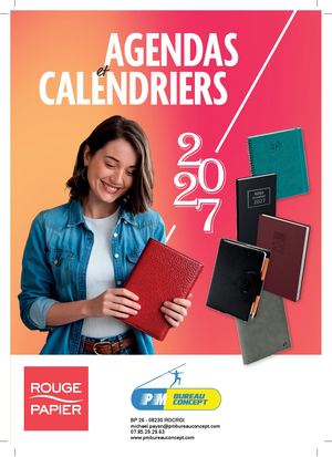 Privileges Agendas 2027 PM BUREAU CONCEPT Rouge Papier