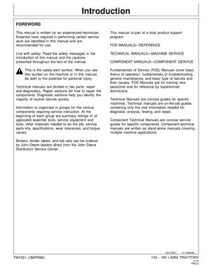 John Deere TM1351 Technical Manual
