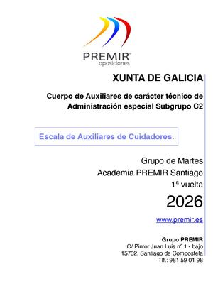 Programación 1ª Vuelta Temario Común Auxiliar Cuidador:a