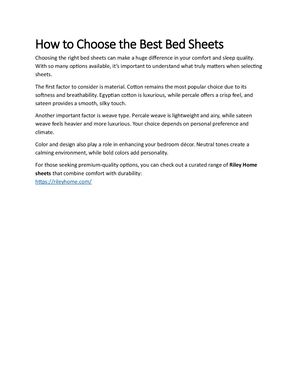 How To Choose The Best Bed Sheets