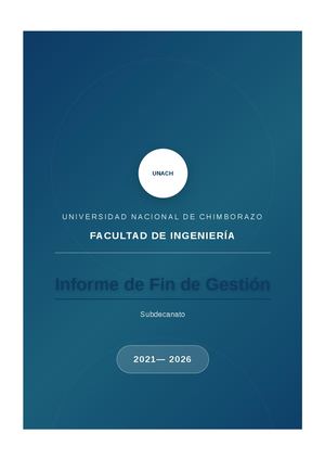 Informe Fin de Gestión Facultad Ingenieria Unach