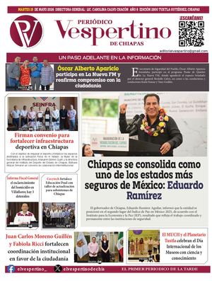 Periodico El Vespertino De Chiapas 19 Mayo