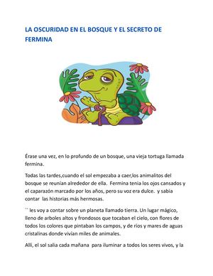 Cuento Matias Rojas 302 La Oscurudad En El Bosque Pdf