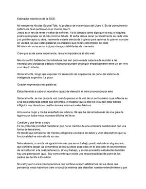 Estimados Miembros De La Side