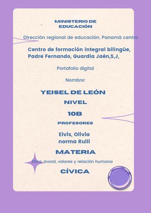 Documento A4 Portada De Portafolio Sencilla Formas Morada