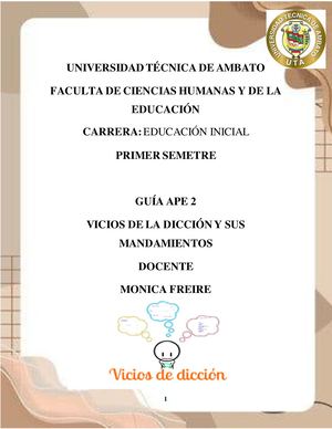 Vicios De La Dicción Guia Ape 2,