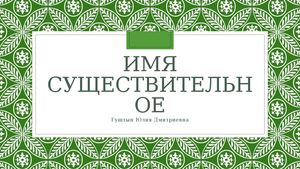 Имя существительное