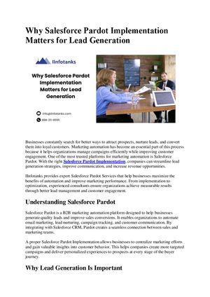 Why Salesforce Pardot Implementation Matters For Lead Generation