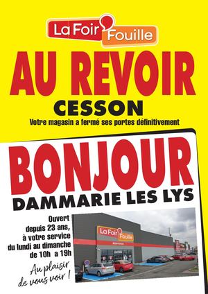 Au revoir Cesson, BONJOUR Dammarie.