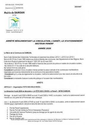 Arrêté De Saison Secteur Penerf 2026