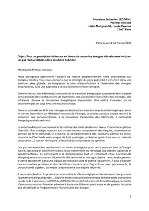 Lettre ouverte au Premier ministre mai 2026