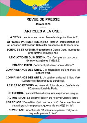 Revue de presse - mai 2026