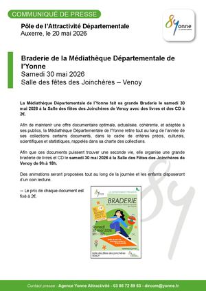 Braderie de la Médiathèque de l'Yonne 2026