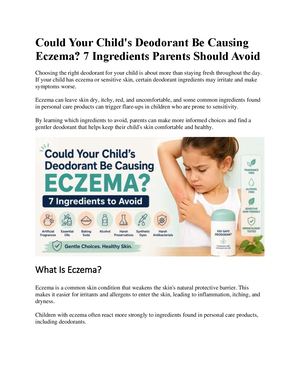 Could Your Child's Deodorant Be Causing Eczema Docx