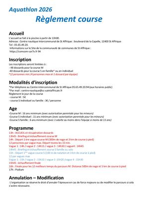 Reglement Course 2026