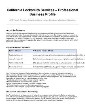 Seo Locksmith Business Profile