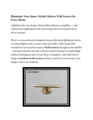 Modern Wall Sconces For Every Home