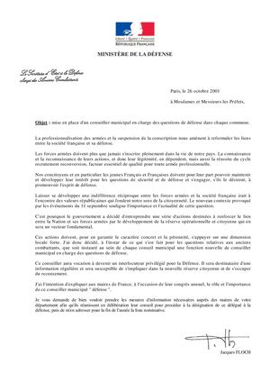 Annexe 3 Circulairecorrespondantsdfense 26octobre2001