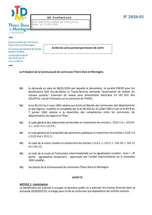 Arrêtés 2026 Tdm