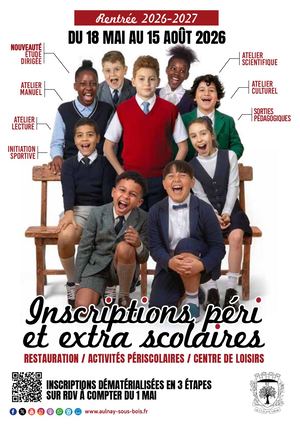 Inscriptions péri et extrascolaires -  Rentrée Scolaire 2026/2027