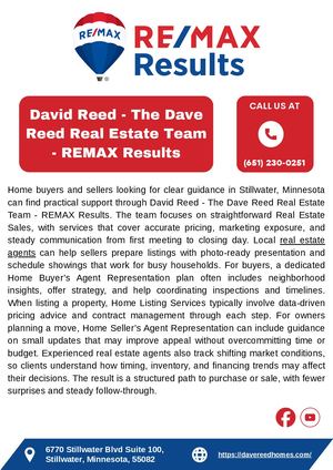 David Reed - The Dave Reed Real Estate Team - REMAX Results