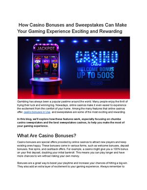 Casino Bonuses & Sweepstakes: Enhance Your Gaming Experience & Win Big