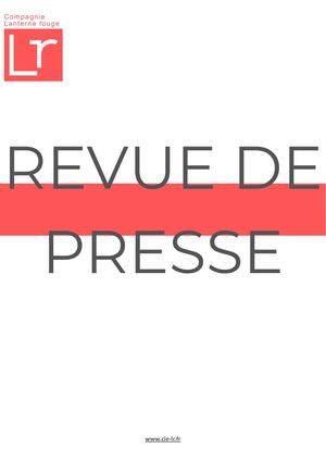 Revue De Presse Cie Lanterne rouge
