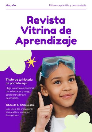 Revista De Aprendizaje Estilo Lúdico Infantil En Morado Y Verde Claro