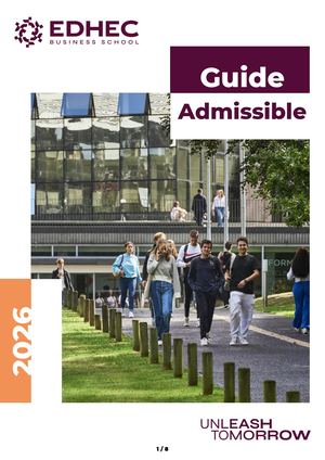 Guide Admissible 2026
