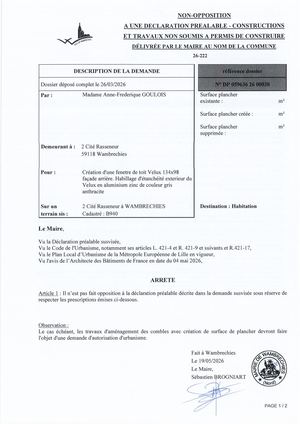 Arrêté 26 222 2 Cité Rasseneur