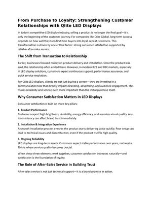 From Purchase To Loyalty Strengthening Customer Relationships With Qlite Led Displays