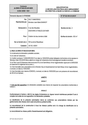DP 26 Q 0107 - Arrêté