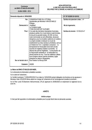 DP 26 Q 0102 - Arrêté