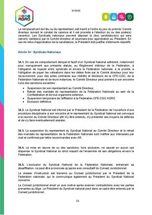 Art 34 Des Statuts Fédéraux